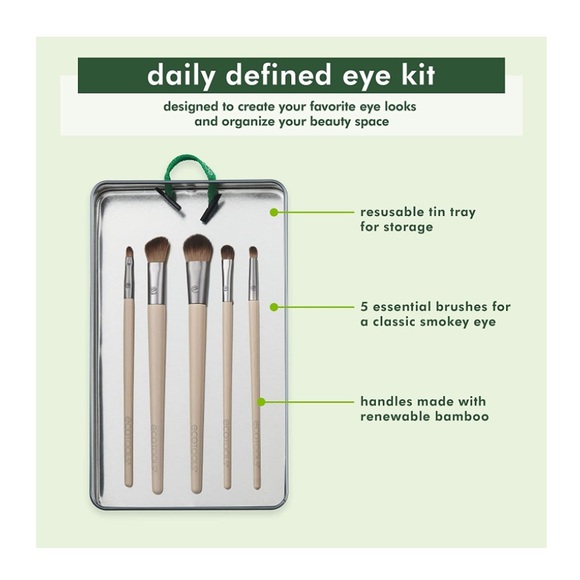 EcoTools 6 pc Makeup Brush Set NEW Full Size Brushes Eco friendly Clean Beauty - Picture 5 of 6
